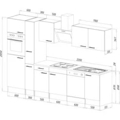 Respekta Küchenzeile Ohne E-Geräte 310 Cm Weiß Seidengl.-Eiche York -Grohe Store 7054026 4384 LBKB310EYW 04