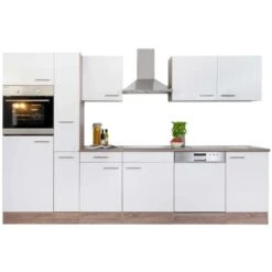 Respekta Küchenzeile Ohne E-Geräte 310 Cm Weiß Seidengl.-Eiche York -Grohe Store 7054026 4384 LBKB310EYW 06