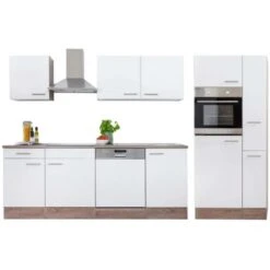 Respekta Küchenzeile Ohne E-Geräte 310 Cm Weiß Seidengl.-Eiche York -Grohe Store 7054026 4384 LBKB310EYW 08