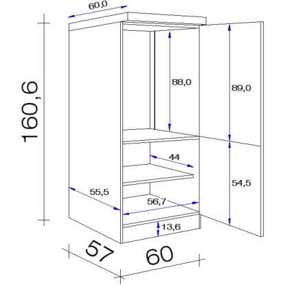 Flex-Well Exclusiv Demi-Geräteumbauschrank Valero 60 Cm Hochglanz Weiß 2 Flex-Well Exclusiv Demi-Geräteumbauschrank Valero 60 Cm Hochglanz Weiß – Bild 2