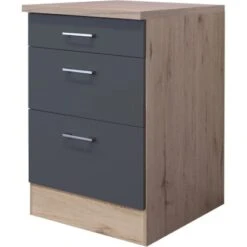 Flex-Well Exclusiv Auszugsunterschrank Morena 60 Cm Basaltgrau Matt - San Remo