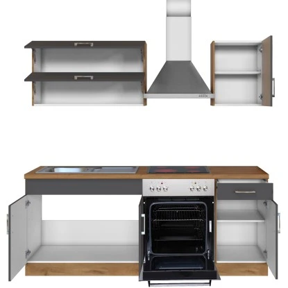 Held Möbel Küchenzeile Sorrento 210 Cm Anthrazit-Wotaneiche 5 Held Möbel Küchenzeile Sorrento 210 Cm Anthrazit-Wotaneiche – Bild 5