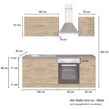 Held Möbel Küchenzeile Sorrento 210 Cm Anthrazit-Wotaneiche 6 Held Möbel Küchenzeile Sorrento 210 Cm Anthrazit-Wotaneiche – Bild 6