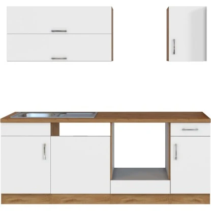 Held Möbel Küchenzeile Sorrento 210 Cm Weiß-Wotaneiche Ohne E-Geräte 3 Held Möbel Küchenzeile Sorrento 210 Cm Weiß-Wotaneiche Ohne E-Geräte – Bild 3