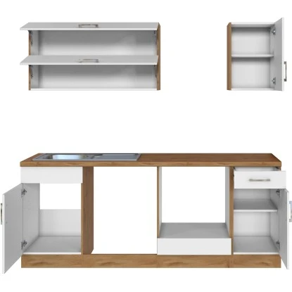 Held Möbel Küchenzeile Sorrento 210 Cm Weiß-Wotaneiche Ohne E-Geräte 4 Held Möbel Küchenzeile Sorrento 210 Cm Weiß-Wotaneiche Ohne E-Geräte – Bild 4