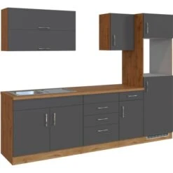 Held Möbel Küchenzeile Sorrento 270 Cm Anthr.-Wotaneiche Ohne E-Geräte -Grohe Store 853323 11016600 3