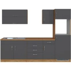 Held Möbel Küchenzeile Sorrento 270 Cm Anthr.-Wotaneiche Ohne E-Geräte -Grohe Store 853323 11016600 4
