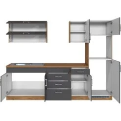 Held Möbel Küchenzeile Sorrento 270 Cm Anthr.-Wotaneiche Ohne E-Geräte -Grohe Store 853323 11016600 5