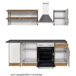 Held Möbel Küchenzeile Sorrento 210 Cm Wotaneiche-Wotaneiche Winkel -Grohe Store 853392 11016600 3