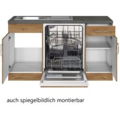 Held Möbel Küchenzeile Sorrento 210 Cm Wotaneiche-Wotaneiche Winkel -Grohe Store 853392 11016600 4