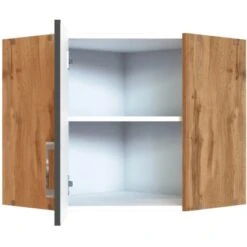 Held Möbel Eckhängeschrank Sorrento BxHxT 60 X 57 X 60 Cm Anthrazit-Wotaneiche -Grohe Store 853756 11016600 3