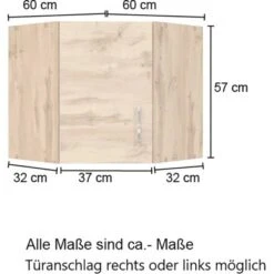 Held Möbel Eckhängeschrank Sorrento BxHxT 60 X 57 X 60 Cm Wotaneiche-Wotaneiche -Grohe Store 853757 11016600 4