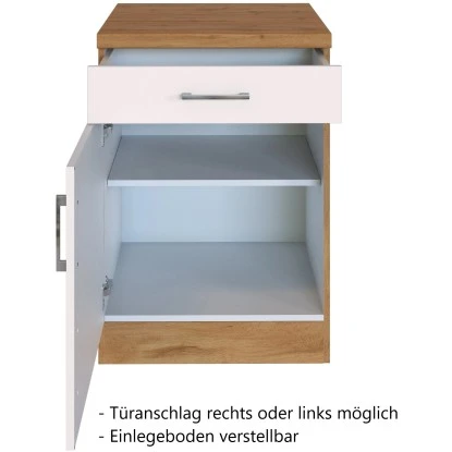 Held Möbel Unterschrank Sorrento 50 X 85 X 60 Cm Tür Schubk. + EL-B. Weiß-Wotan. 2 Held Möbel Unterschrank Sorrento 50 X 85 X 60 Cm Tür Schubk. + EL-B. Weiß-Wotan. – Bild 2