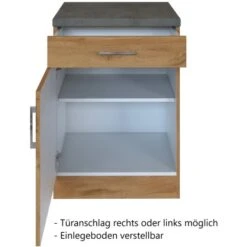Held Möbel Unterschrank Sorrento 50 X 85 X 60 Cm Tür Schubk. + EL-Boden Wotanei. -Grohe Store 853763 11016600 3