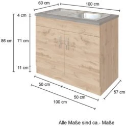 Held Möbel Spülenschrank Sorrento B100 X H85 X T60 Cm 2Türen Anthraz.-Wotaneiche 19 Held Möbel Spülenschrank Sorrento B100 X H85 X T60 Cm 2Türen Anthraz.-Wotaneiche -Grohe Store 853807 11016600 4