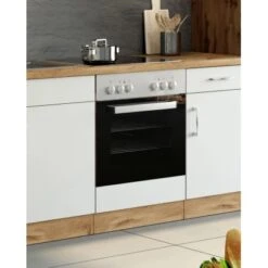 Held Möbel Herdumbau Sorrento B60 X H85 X T60 Cm Nische F. Ofen Weiß-Wotaneiche -Grohe Store 853833 11016600 6