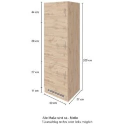Held Möbel Kühlschrankumbau Sorrento 60 X 200 X 60 Cm Nische Anthra.-Wotaneiche -Grohe Store 853853 11016600 4