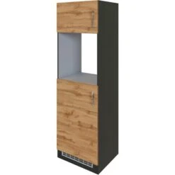 Held Möbel Ofen-Kühlschrankumbau Sorrento B60 X H200 X T60 Cm Wotaneiche-Grafit