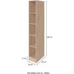 Held Möbel Küchenregal Sorrento BxHxT 30 X 200 X 60 Cm 4 Einlegeböden Grafit -Grohe Store 853950 11016600 3