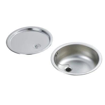 Rundbecken-Set Edelstahl Mit Korb Und Brett 1 Rundbecken-Set Edelstahl Mit Korb Und Brett