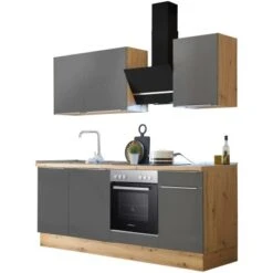 Respekta Küchenzeile Marleen 220 Cm Artisan-Eiche Grau Matt 12 Respekta Küchenzeile Marleen 220 Cm Artisan-Eiche Grau Matt -Grohe Store 979879 4384 3