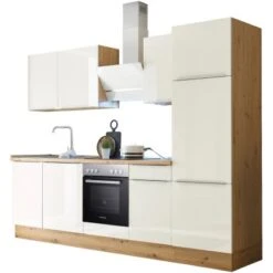 Respekta Küchenzeile Marleen 280 Cm Artisan-Eiche Weiß Hochglanz -Grohe Store 980001 4384 3