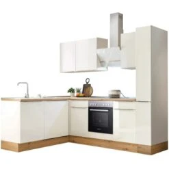 Respekta Küchenzeile Marleen 250 Cm Artisan-Eiche Weiß Winkel -Grohe Store 980041 4384 4