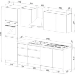 Respekta Premium Küchenzeile 280 Cm Grifflos Weiß Hochglanz -Grohe Store GLRP280HWW Kuechenzeile 03