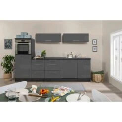 Respekta Premium Inselküche 280 Cm Grau Hochglanz-Eiche Grau 17 Respekta Premium Inselküche 280 Cm Grau Hochglanz-Eiche Grau -Grohe Store IEGC Detail Kuechenzeile 2